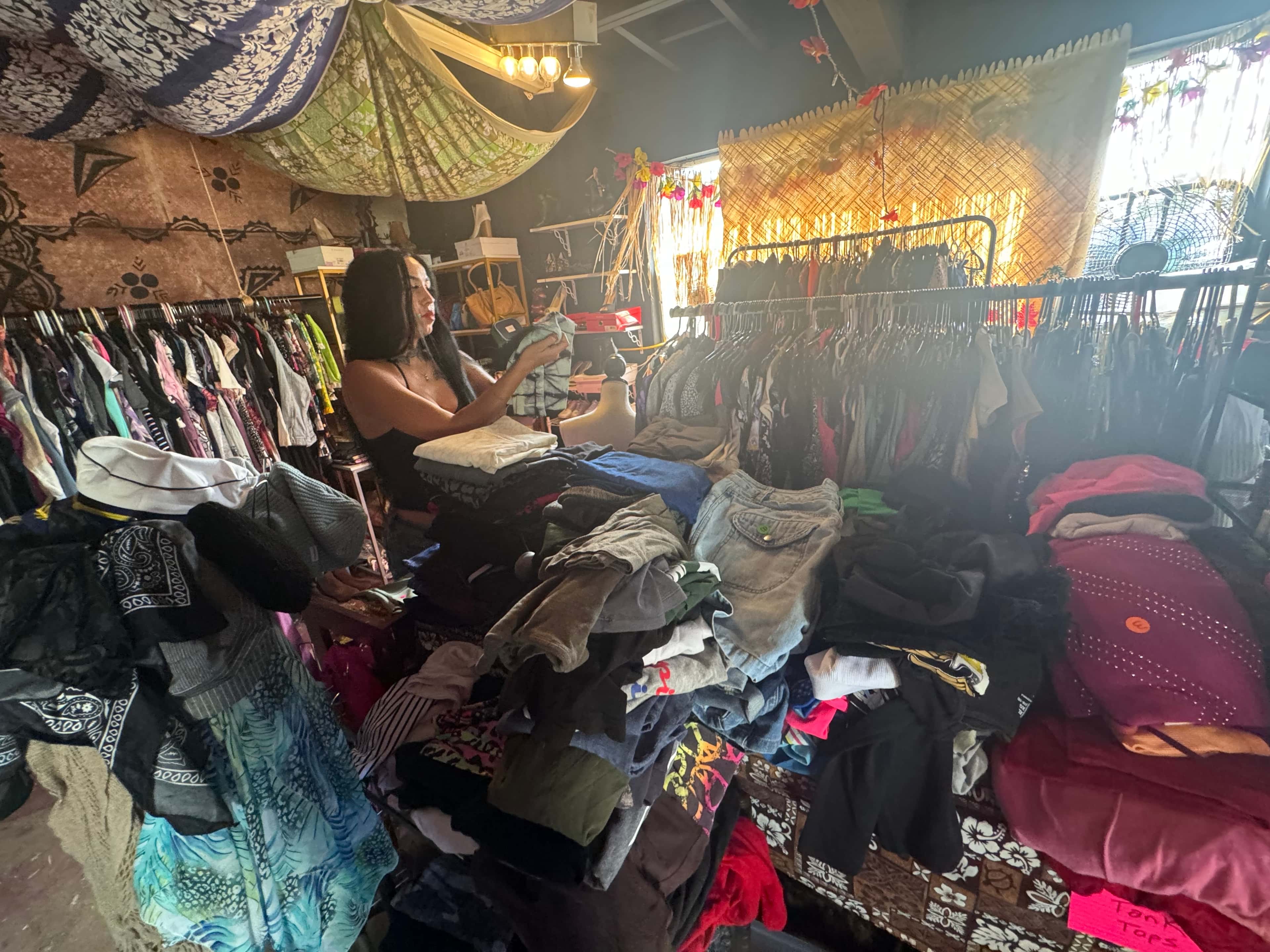 Shopping at thrift shop