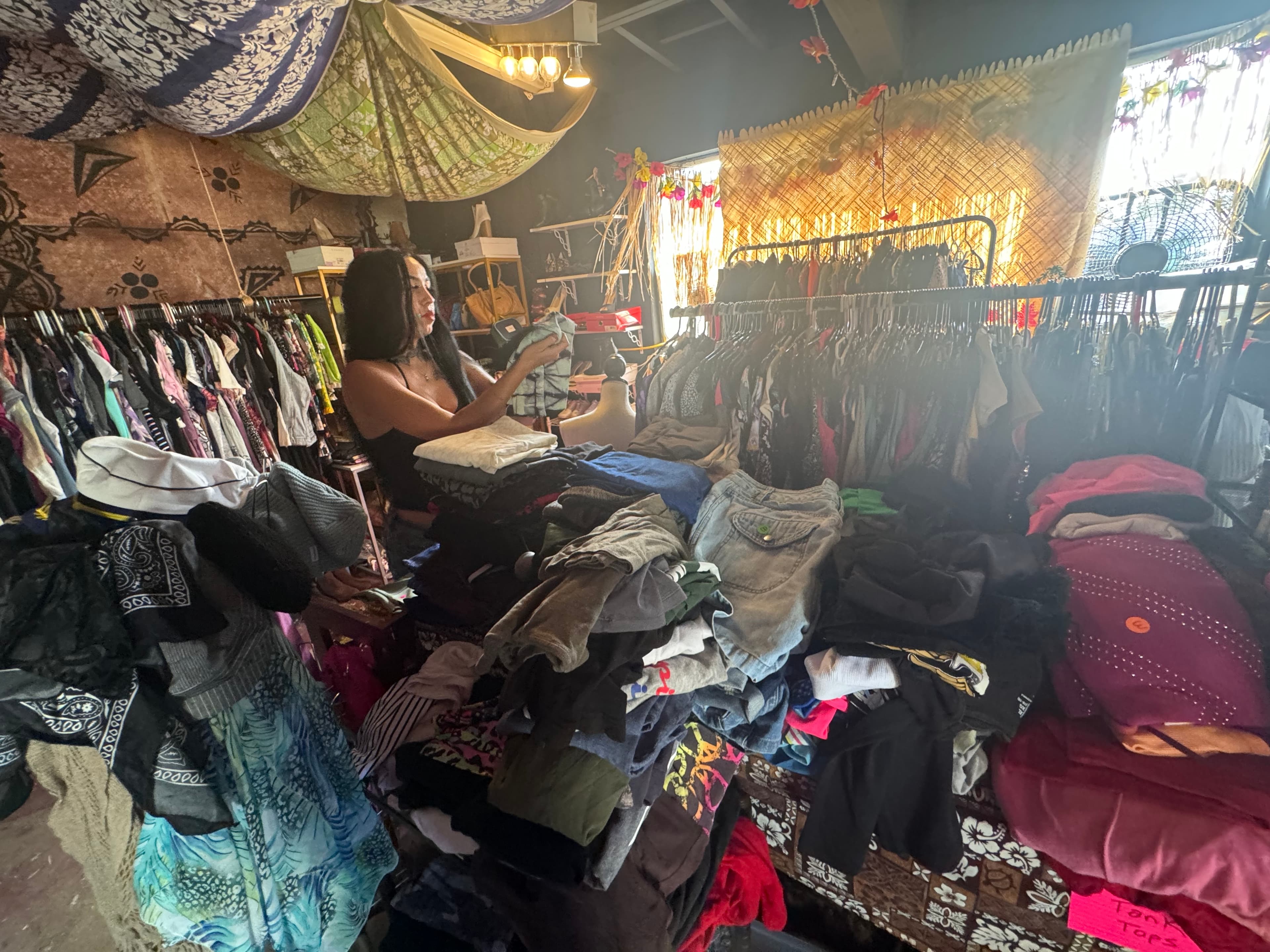 Shopping at thrift shop